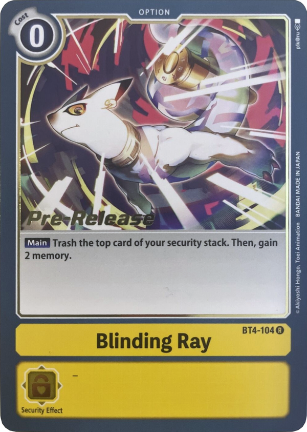 Blinding Ray (Prerelease Promo) - BT4-104 - Rare available at 401 Games Canada