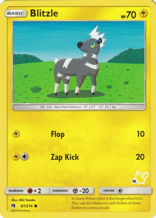 Blitzle (#19 Pikachu Stamped) - 081/214 - Promo available at 401 Games Canada