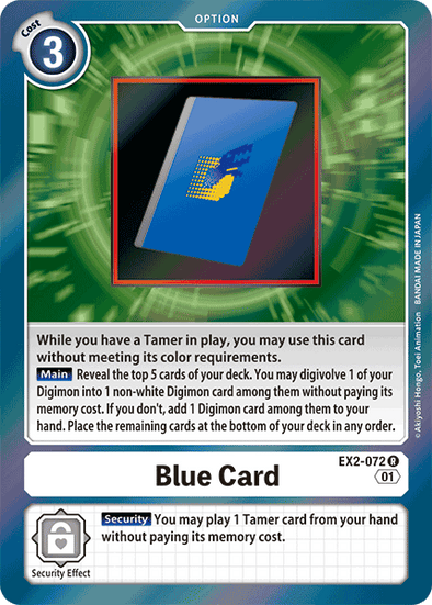 Blue Card - EX2-072 - Rare available at 401 Games Canada