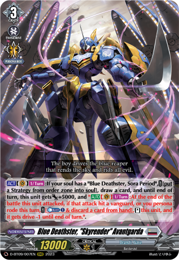 Blue Deathster, "Skyrender" Avantgarda - D-BT09/007 - Triple Rare available at 401 Games Canada