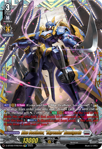 Blue Deathster, "Skyrender" Avantgarda - D-BT09/FFR07 - Double Frame Rare available at 401 Games Canada