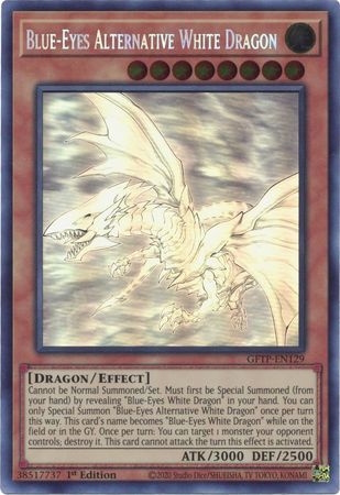 Blue-Eyes Alternative White Dragon - GFTP-EN129 - Ghost Rare - 1st Edition available at 401 Games Canada