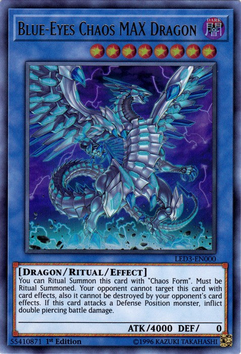 Blue-Eyes Chaos MAX Dragon - LED3-EN000 - Ultra Rare - 1st Edition available at 401 Games Canada