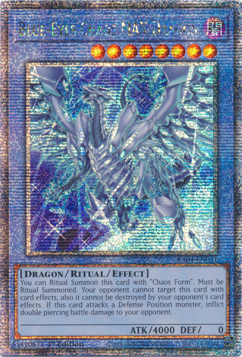 Blue-Eyes Chaos MAX Dragon (New Art) - RA04-EN051 - Quarter Century Secret Rare - 1st Edition