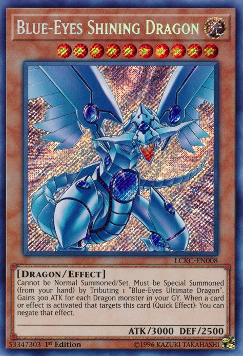 Blue-Eyes Shining Dragon - LCKC-EN008 - Secret Rare - 1st Edition available at 401 Games Canada