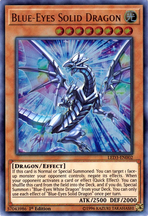 Blue-Eyes Solid Dragon - LED3-EN002 - Ultra Rare - 1st Edition available at 401 Games Canada