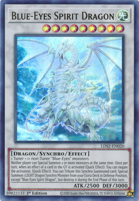 Blue-Eyes Spirit Dragon (Green) - LDS2-EN020 - Ultra Rare - 1st Edition available at 401 Games Canada