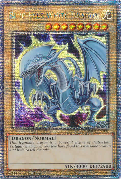 Blue-Eyes White Dragon (7th Art) - RA04-EN108 - Quarter Century Secret Rare - 1st Edition