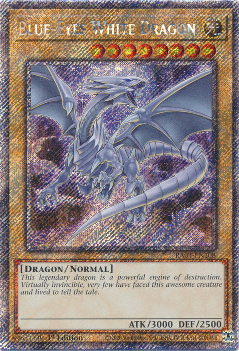 Blue-Eyes White Dragon (8th Art) (Platinum Secret Rare) - RA04-EN108 - Platinum Secret Rare - 1st Edition