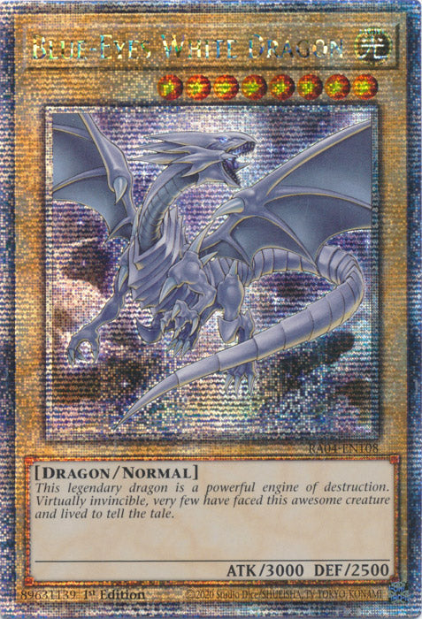 Blue-Eyes White Dragon (8th Art) - RA04-EN108 - Quarter Century Secret Rare - 1st Edition