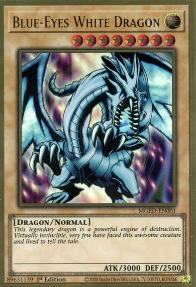 Blue-Eyes White Dragon - MGED-EN001 - Premium Gold Rare - 1st Edition available at 401 Games Canada