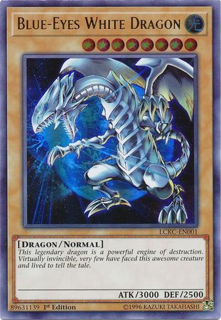 Blue-Eyes White Dragon (Version 3) - LCKC-EN001 - Ultra Rare - 1st Edition available at 401 Games Canada