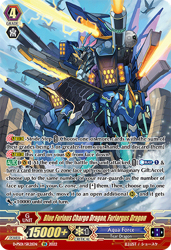 Blue Furious Charge Dragon, Furiargus Dragon - D-PS01/SR21 - SR available at 401 Games Canada