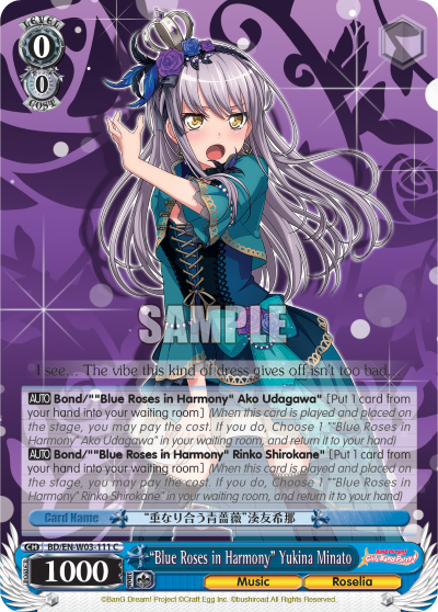 "Blue Roses in Harmony" Yukina Minato - BD/EN-W03-111 - Common available at 401 Games Canada