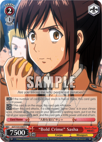 "Bold Crime" Sasha - AOT/S35-E069 - Uncommon available at 401 Games Canada