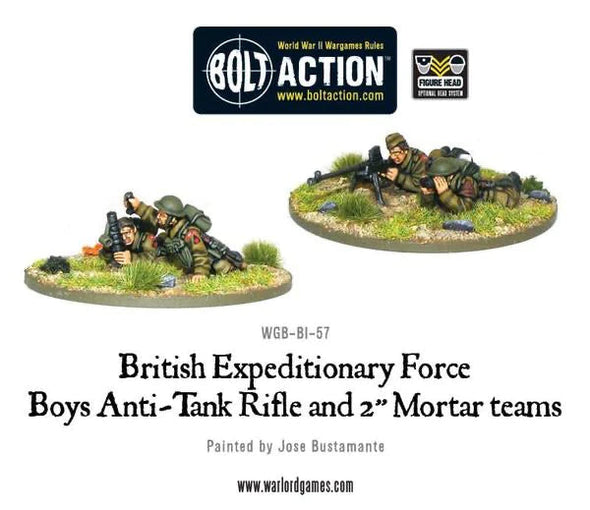 Bolt Action - Great Britain - British Expeditionary Force Anti-Tank Rifle And 2" Light Mortar Teams ** available at 401 Games Canada