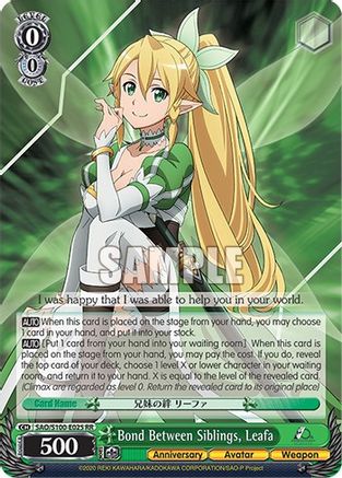 Bond Between Siblings, Leafa - SAO/S100-E025 - Double Rare available at 401 Games Canada