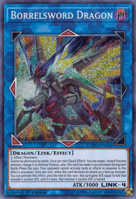 Borrelsword Dragon - CYHO-EN034 - Secret Rare - 1st Edition available at 401 Games Canada