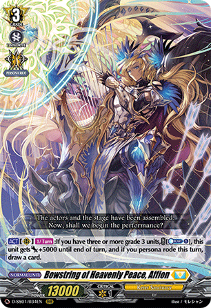 Bowstring of Heavenly Peace, Affion - D-SS01/034 - Triple Rare available at 401 Games Canada