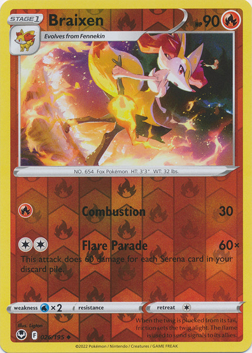 Braixen - 026/195 - Uncommon - Reverse Holo available at 401 Games Canada