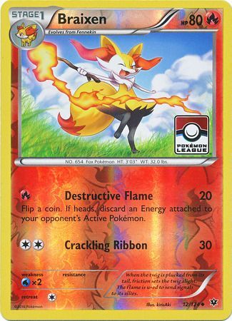Braixen - 12/124 - League Promo available at 401 Games Canada