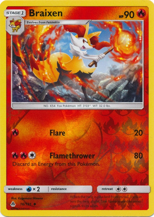 Braixen - 16/131 - Uncommon - Reverse Holo available at 401 Games Canada