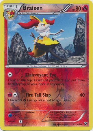 Braixen - 25/146 - Uncommon - Reverse Holo available at 401 Games Canada