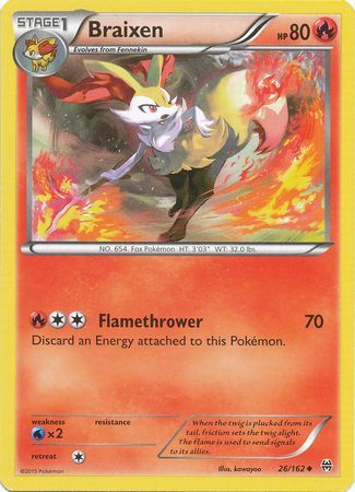 Braixen - 26/162 - Uncommon available at 401 Games Canada