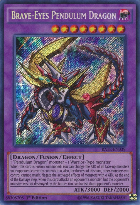 Brave-Eyes Pendulum Dragon - RATE-EN039 - Secret Rare - 1st Edition available at 401 Games Canada