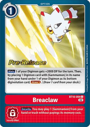 Breaclaw (Prerelease Promo) - BT10-094 - Uncommon available at 401 Games Canada