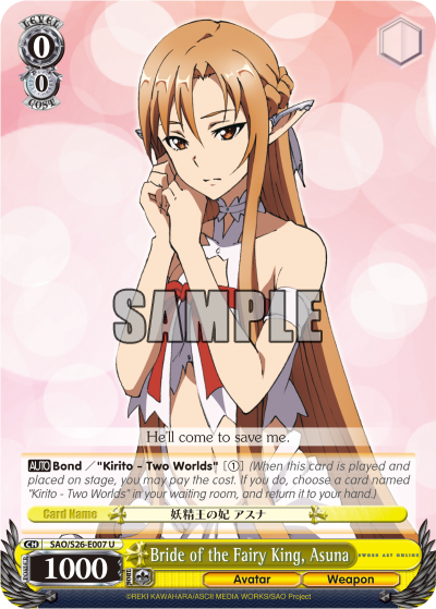 Bride of the Fairy King, Asuna - SAO/S26-E007 - Uncommon available at 401 Games Canada