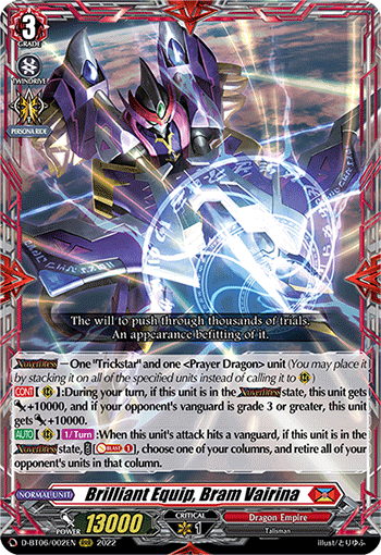 Brilliant Equip, Bram Vairina - D-BT06/002 - Triple Rare available at 401 Games Canada