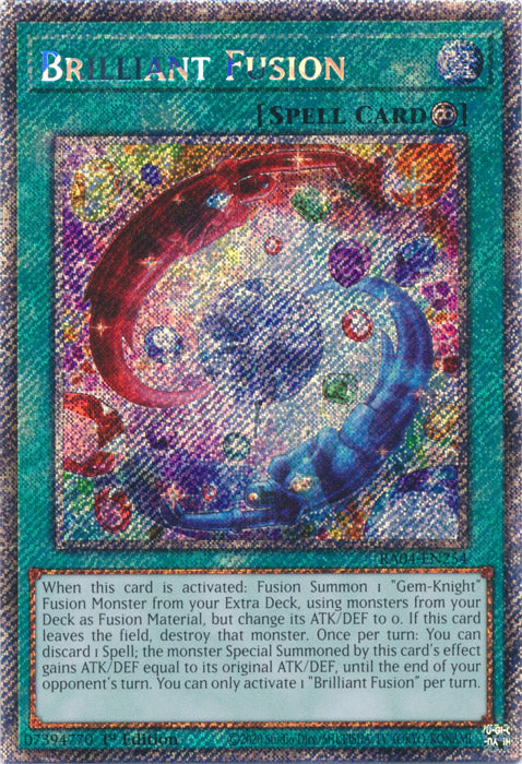 Brilliant Fusion (Platinum Secret Rare) - RA04-EN254 - Platinum Secret Rare - 1st Edition