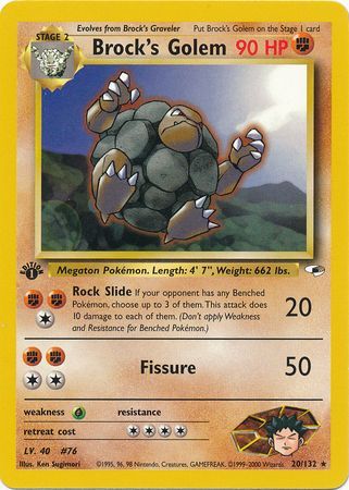 Brock's Golem - 20/132 - Rare - 1st Edition available at 401 Games Canada