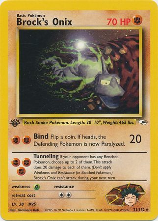 Brock's Onix - 21/132 - Rare - 1st Edition available at 401 Games Canada