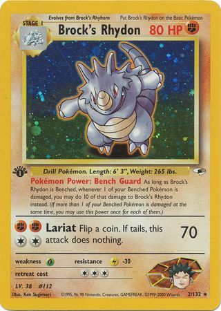 Brock's Rhydon - 2/132 - Holo - 1st Edition available at 401 Games Canada