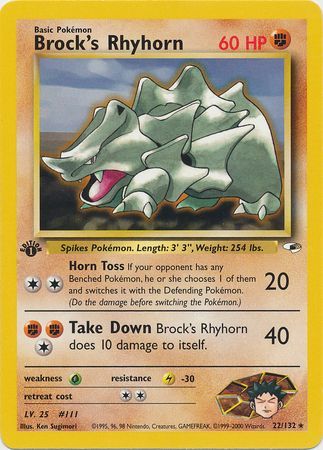 Brock's Rhyhorn - 22/132 - Rare - 1st Edition available at 401 Games Canada