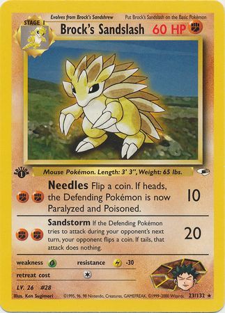 Brock's Sandslash - 23/132 - Rare - 1st Edition available at 401 Games Canada