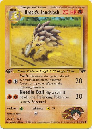 Brock's Sandslash - 36/132 - Uncommon - 1st Edition available at 401 Games Canada