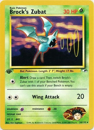 Brock's Zubat - 24/132 - Rare - 1st Edition available at 401 Games Canada