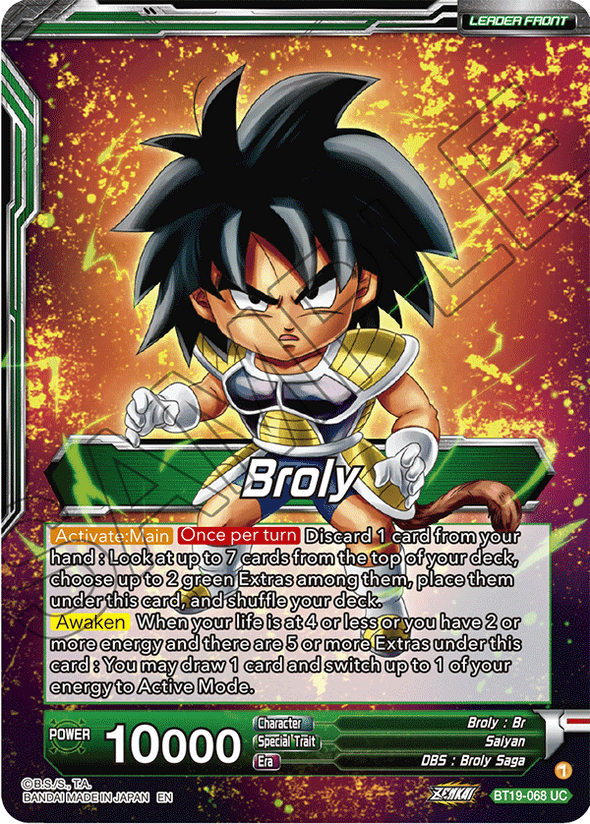 Broly - BT19-068 - Uncommon available at 401 Games Canada