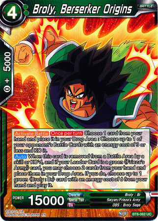 Broly, Berserker Origins - BT6-062 - Uncommon available at 401 Games Canada