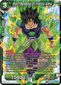 Broly, Berserker of Frieza's Army - BT14-084 - Uncommon available at 401 Games Canada