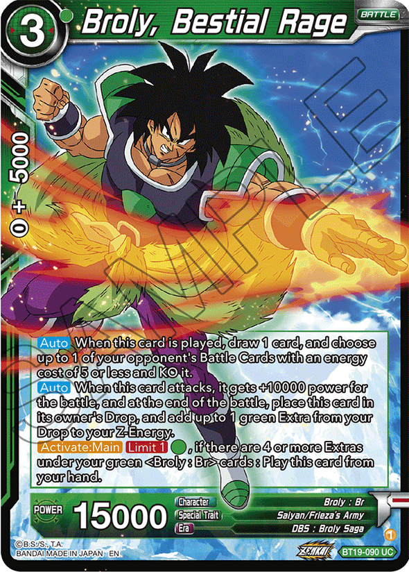 Broly, Bestial Rage - BT19-090 - Uncommon available at 401 Games Canada