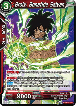 Broly, Bonafide Saiyan - BT11-017 - Uncommon (FOIL) (Reprint) available at 401 Games Canada