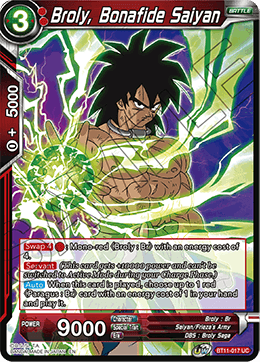 Broly, Bonafide Saiyan - BT11-017 - Uncommon available at 401 Games Canada