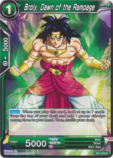 Broly, Dawn of the Rampage - BT1-076 - Common (Reprint) available at 401 Games Canada