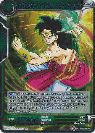 Broly, Free at Last - DB1-052 - Common (FOIL) available at 401 Games Canada