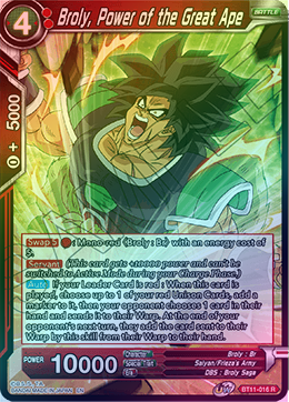 Broly, Power of the Great Ape - BT11-016 - Rare (FOIL) available at 401 Games Canada