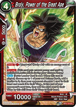 Broly, Power of the Great Ape - BT11-016 - Rare available at 401 Games Canada